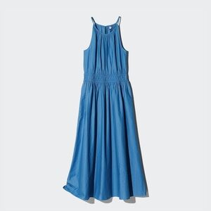 Blue Sleeveless Cotton Dress